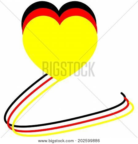Hearts in black, red and yellow - illustration