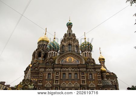 Saint Petersburg Russia Orthodox Church Spas Krovi Church Of The Savior On Spilled Blood
