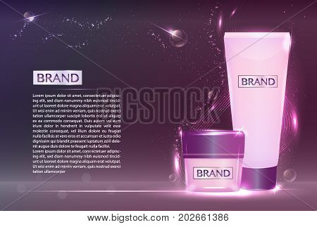 Cosmetic product design with advertising background ready to use, illustration vector
