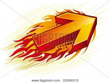 flecha de fuego rojo vector