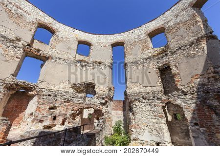 Ruins of 14th century Kazimierz Dolny Castle defensive fortification Poland.The building consists of a lower castle and a tower is a great tourist attraction