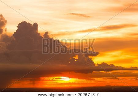 The beauty of the clouds and the sky at sunsetCloudscape in twilight time