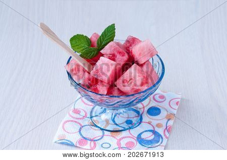 Watermelon Dessert In A Kremanka On Table