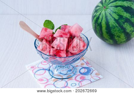 Watermelon Dessert In A Kremanka On Table