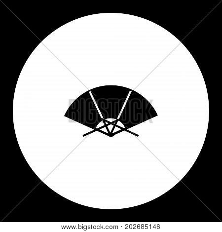 Oriental Fan Simple Silhouette Black Icon Eps10