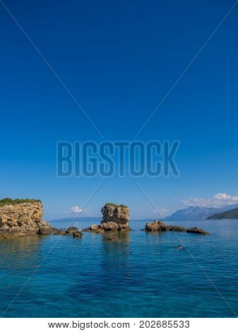 Small island around Lefkas in Greece