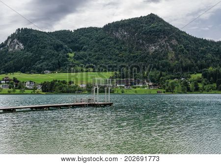 The Mountain Lake Thiersee In Tyrol, Austria