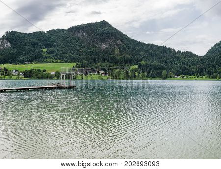 The Mountain Lake Thiersee In Tyrol, Austria