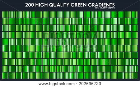 Grren chrome gradient set, pattern, template.Nature, grass colors for design, collection of high quality gradients.Metallic texture, shiny metal background.Suitable for text , mockup, banner, ribbon