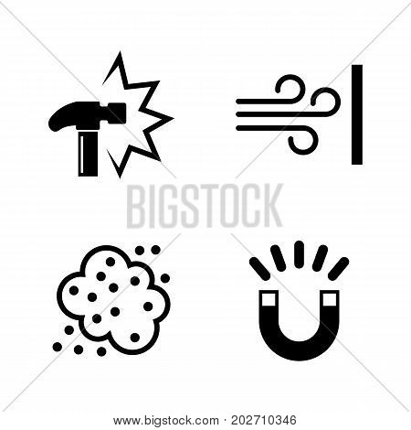 External Influence. Simple Related Vector Icons Set for Video, Mobile Apps, Web Sites, Print Projects and Your Design. Black Flat Illustration on White Background.