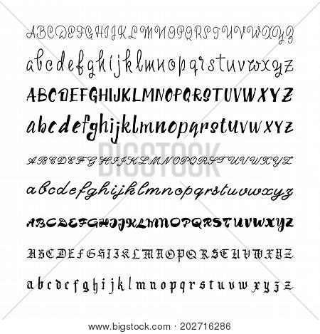 Alphabet, handwriting, font, hand made assembled into one set