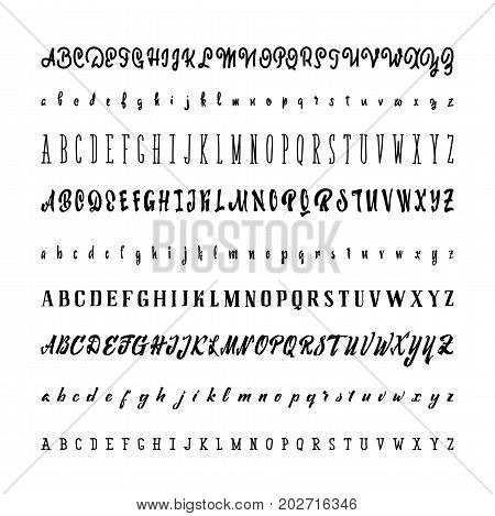 Alphabet, handwriting, font, hand made assembled into one set