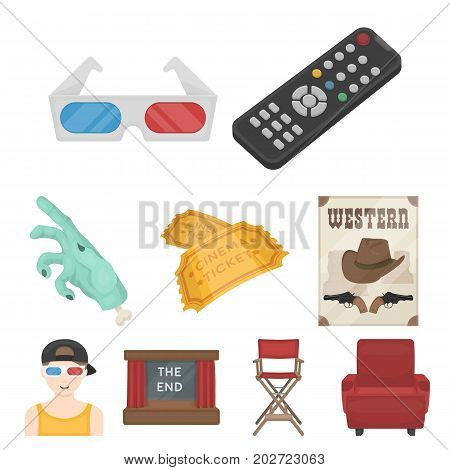 Films and cinema set icons in cartoon style. Big collection of films and cinema vector symbol stock