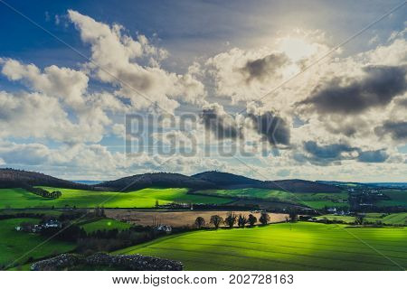 Sun shine over the fields of Ireland