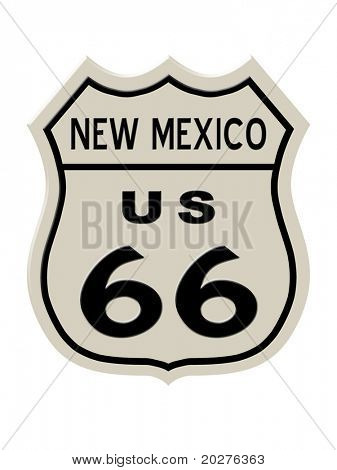 Route 66 znamení, státu Nové Mexiko. Obrázek s vysokým rozlišením