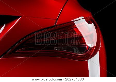 Car detailing series: Closeup of red car taillights