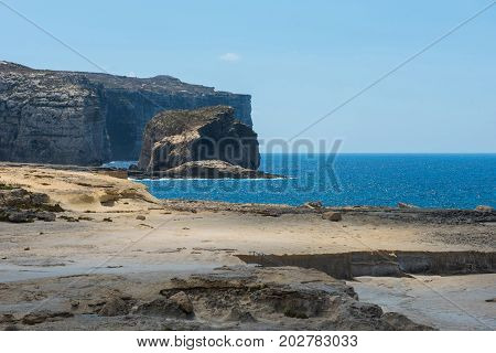 Blue Hole And The Collapsed Azure Window. Gozo, Malta
