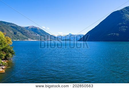 Italy Como Lake view of the lake from Argegno