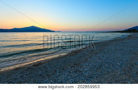 Sea Sunset On Borsh Beach, Albania.