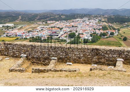 Moors Castle, Houses, Plantation And Church In Aljezur Village