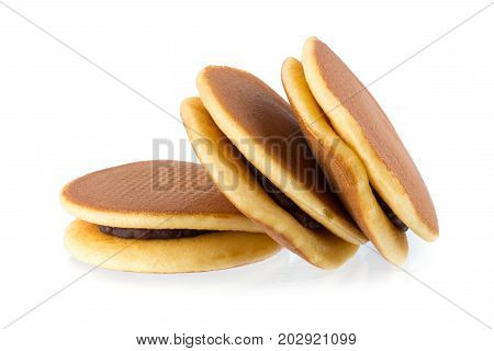 Dorayaki Japanese Snack Dorayaki Is A Japanese Bread Japanese Pancakes On White Background