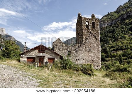 Old Trinidad Church of Canfranc Huesca Spain Abandoned
