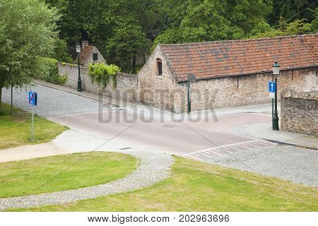 Medieval streets on the eastern side of Bruges.