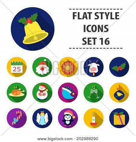 Christmas Day set icons in cartoon style. Big collection of Christmas Day vector symbol stock