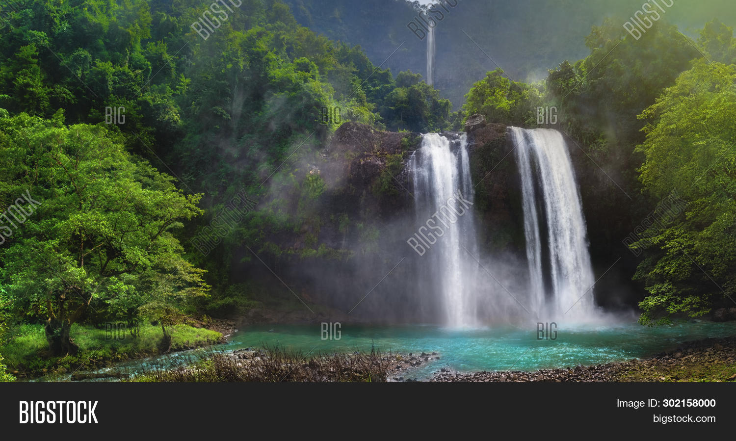 Twin Waterfall Rain Image & Photo (Free Trial) Bigstock