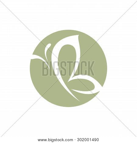 Butterfly B Letter Inside A Circle Logo Template