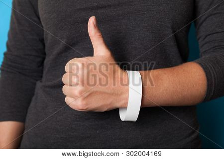 Concert Paper Bracelet Mockup, Event Wristband. Arm Activity Accessory, Adhesive, Cheap.