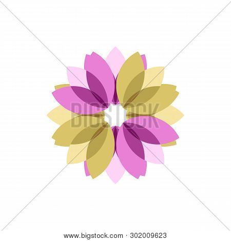 Colorful Ornamental Flower Vector Logo Template Design