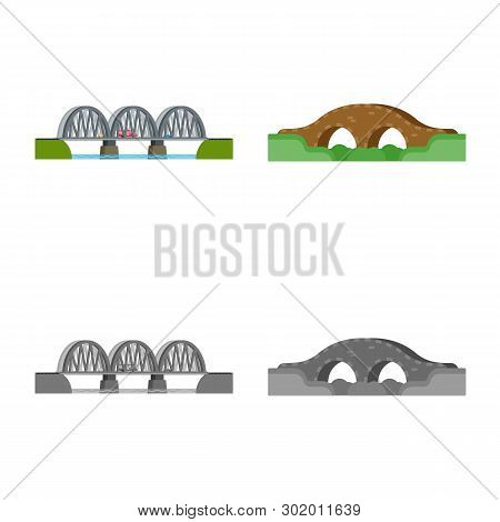 Vector Illustration Of Connection And Design Sign. Collection Of Connection And Side Stock Vector Il