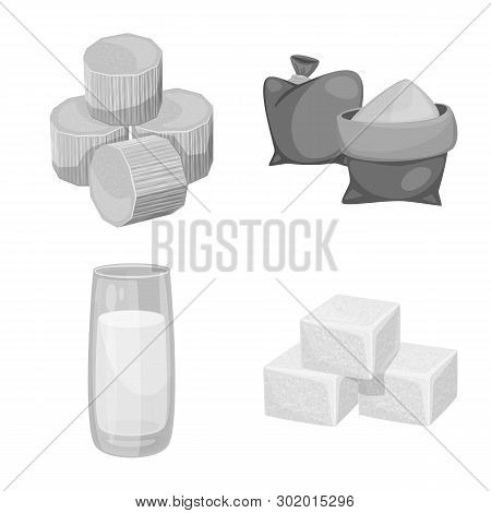 Isolated Object Of Sugarcane And Cane Icon. Set Of Sugarcane And Field Stock Symbol For Web.
