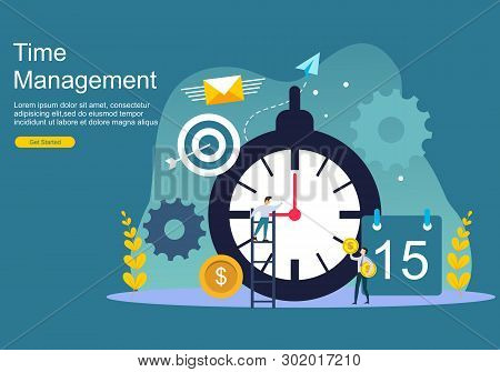 Web Page Time Management And Procrastination Concept. Planning And Strategy For Business Banner