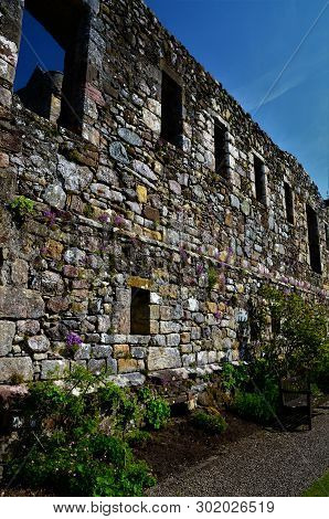 An Exterior View Of The Ruins Of Castle Campbell At The Head Of Dollar Glen In The Ochil Hills In Sc
