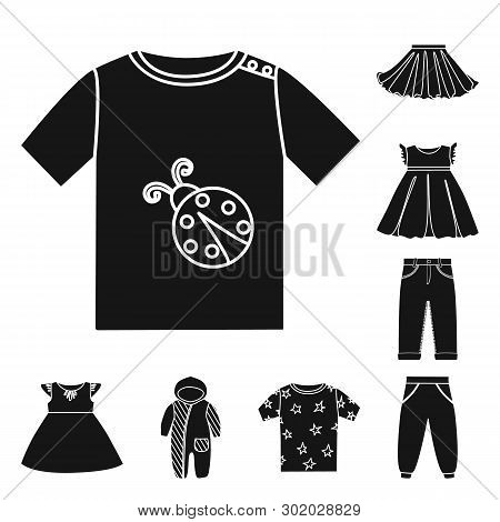 Isolated Object Of Little And Cotton Icon. Set Of Little And Kid Vector Icon For Stock.
