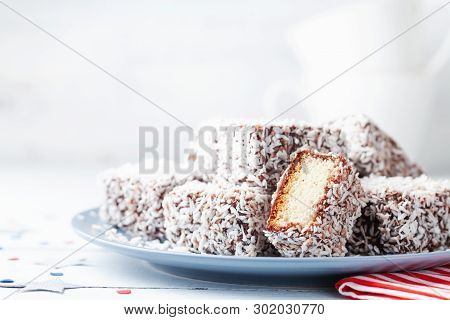 Australian Lamington Cakes Or Dessert For National Day Party.