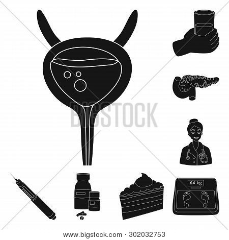 Vector Design Of Healthcare And Medicine Icon. Collection Of Healthcare And Diabetes Vector Icon For