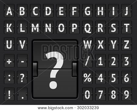Airport Flip Board Bold Font For Showing Flight Arrival Information And Timetable Vector Illustratio