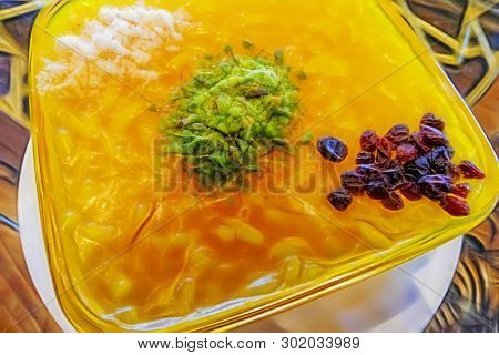 Close Up Ready To Eat Traditional Turkish Dessert Zerde