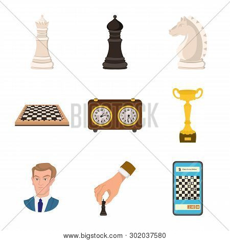 Vector Design Of Chess And Game Sign. Collection Of Chess And Strategy Vector Icon For Stock.