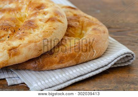 Ramadan Pita ( Turkish; Ramazan Pidesi ) Traditional Turkish Bread For Mubarak Month Of Ramadan