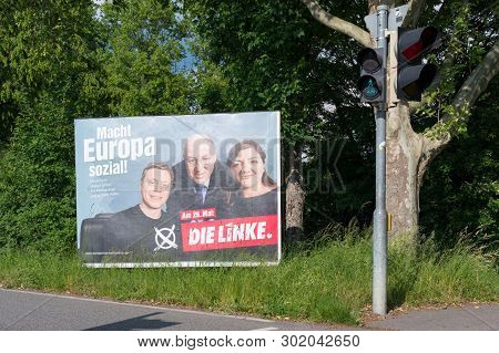 Heidelberg, Germany - May 19 2019: The Election Campaign Billboard Of The German Political Party The