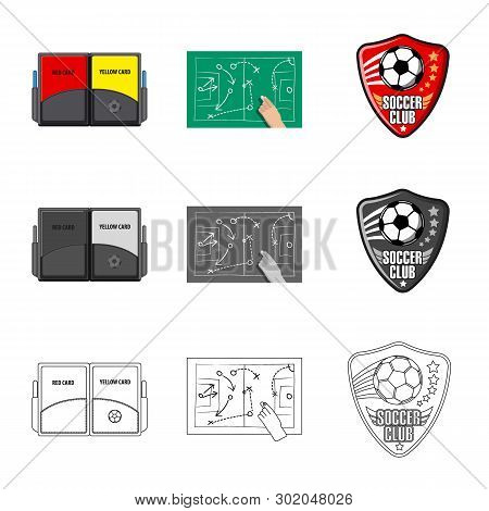 Isolated Object Of Soccer And Gear Symbol. Set Of Soccer And Tournament Vector Icon For Stock.
