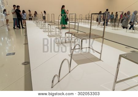 Melbourne, Australia - March 17, 2018: Manga Chairs Art Installation By Japanese Designer Oki Sato, 