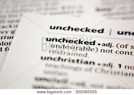 Word Or Phrase Unchecked In A Dictionary.