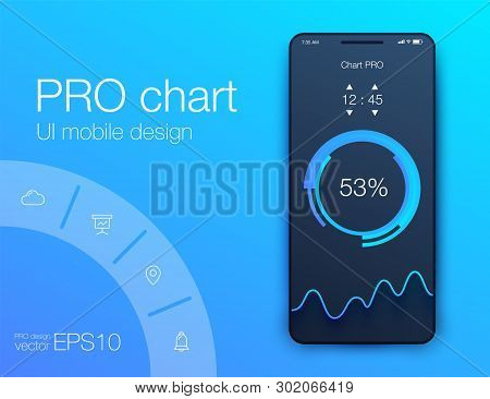 Mobile Phone Application For Analytics. Stock Vector