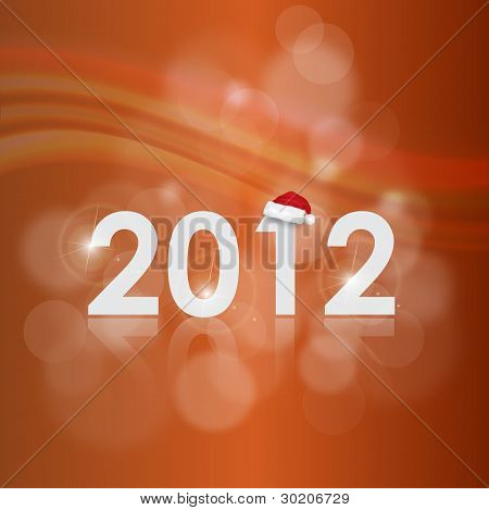Vetor cartão de ano novo 2012 com luz de fundo e lugar para o seu texto
