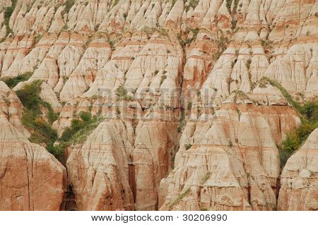Erosional krajina v Rapa Rosie, Rumunsko